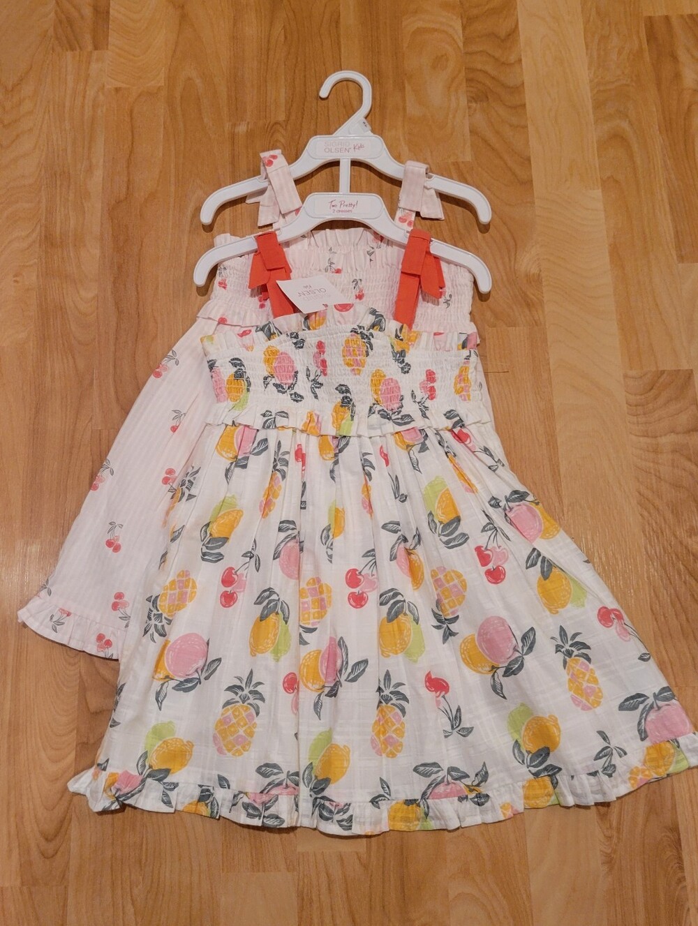 Sigrid Olsen Kids Sundress Bundle Size 3T white Pink Fruit New